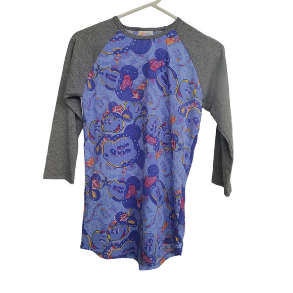 Disney LuLaRoe Blue Mickey and Minnie Randy with Gray Long Sleeves - XXS - Picture 1 of 3